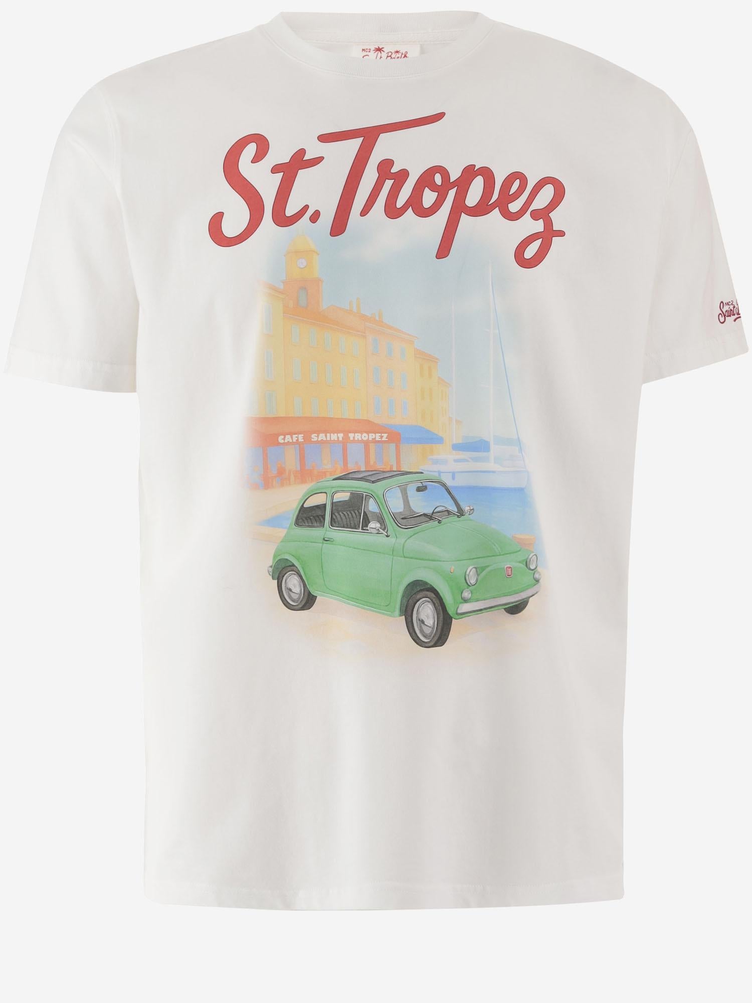 T-SHIRT IN COTONE CON STAMPA DNV0002 04445L MC2 SAINT BARTH 