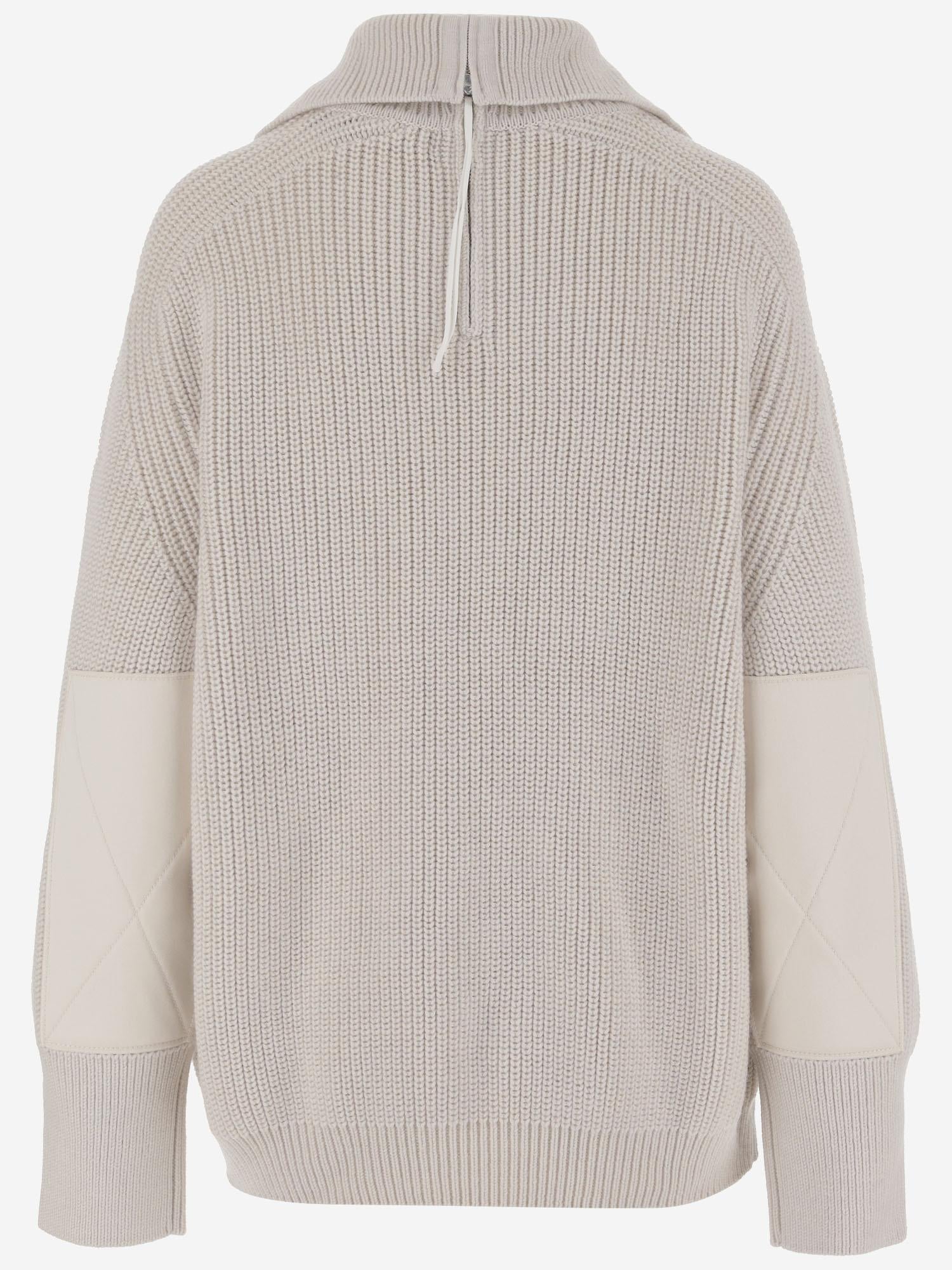 MAGLIONE CON ZIP IN LANA 6252K21069 OFFWHITE CARVEN 