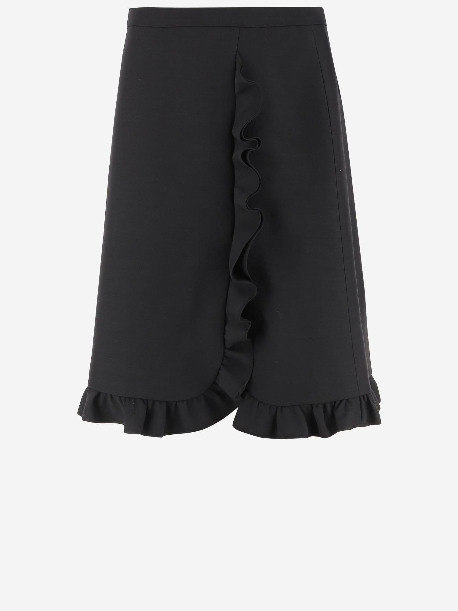 GONNA IN LANA E SETA CON RUCHES 7B3RADL0 1CF0NO VALENTINO 