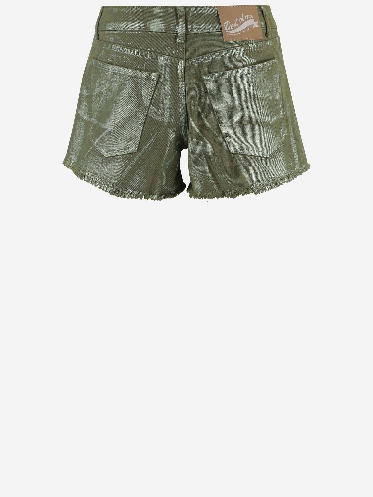 PANTALONI CORTI IN COTONE CON ORLO SFRANGIATO DAM25M04. ARMY DONT @ ME 