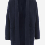 CARDIGAN IN CASHMERE CON LAVORAZIONE A COSTE R2C132 110 BRUNO MANETTI 