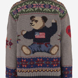 MAGLIONE IN LANA CON STAMPA POLO BEAR E MOTIVO GEOMETRICO 211972140 001 POLO RALPH LAUREN 