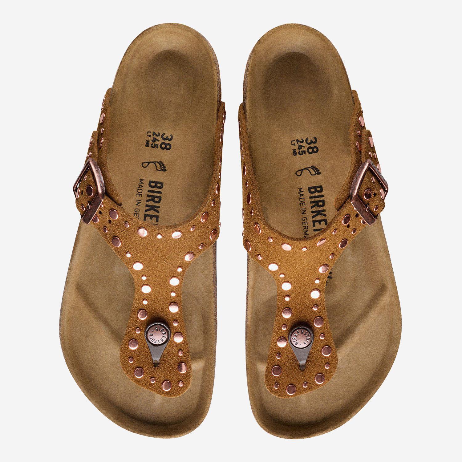 SANDALI GIZEH RIVET IN PELLE SCAMOCIATA 1031649 MINK BIRKENSTOCK 