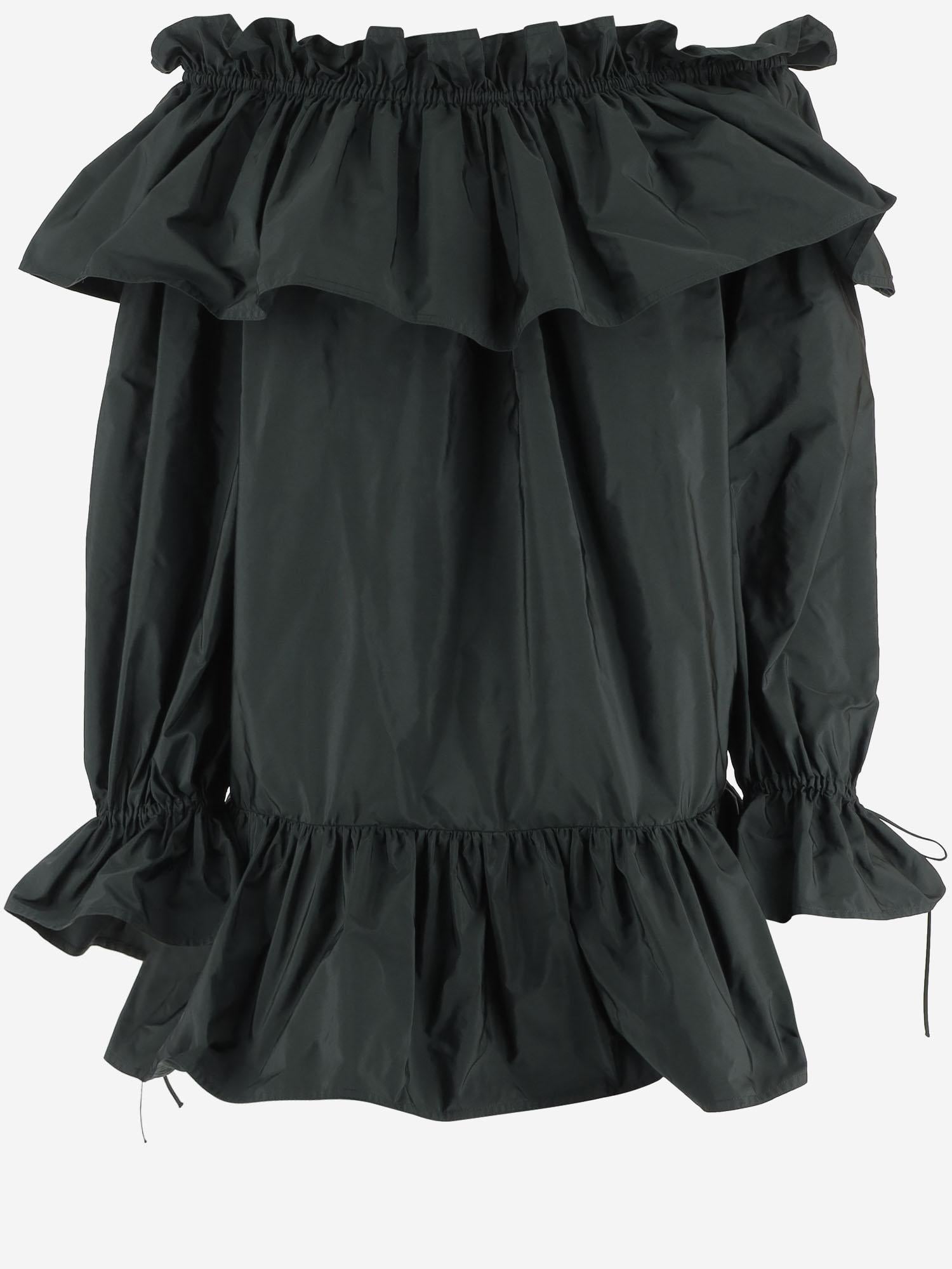 TOP IN SETA CON SCOLLO A BALZE 871287 Y1I023004 SAINT LAURENT 