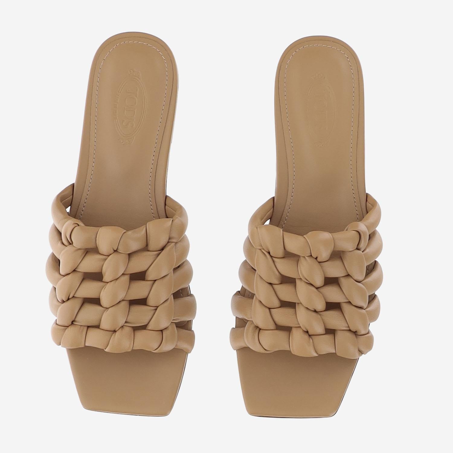 SANDALI IN PELLE INTRECCIATA XXW99L0KD20U1O C811 TODS 