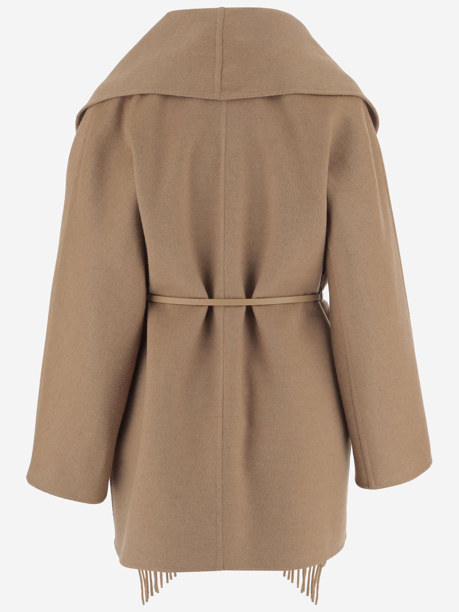 CAPPOTTO IN PURA CAMMELLO CON FRANGE MXMABILITA 001 MAX MARA 