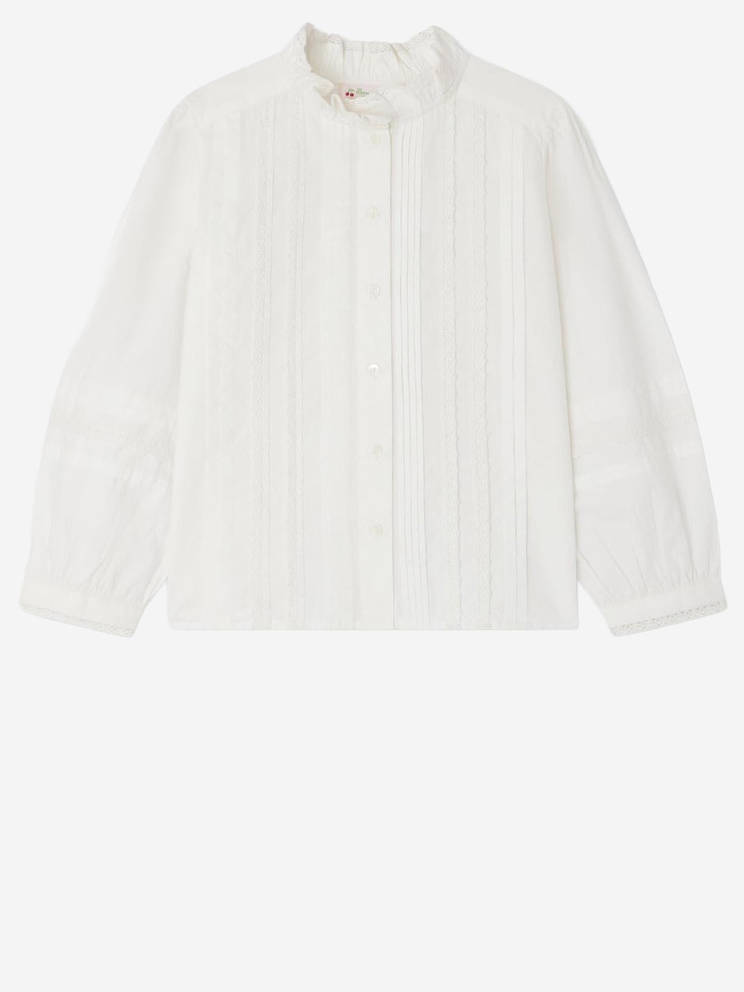 CAMICETTA EMELIA IN COTONE CON PIZZO RICAMATO W05GBLW00008 002 BONPOINT KIDS 