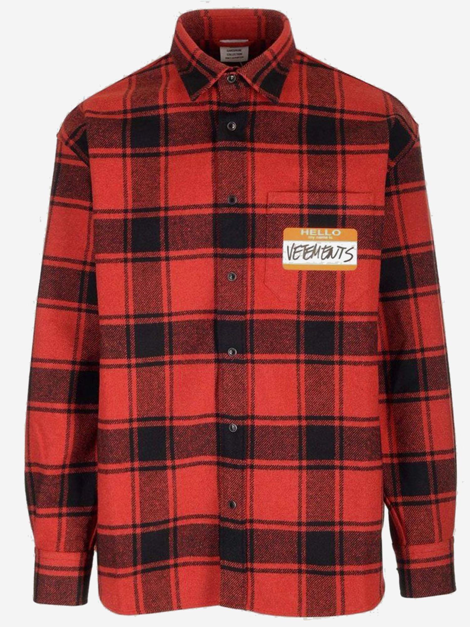 CAMICIA IN MISTO COTONE CON MOTIVO CHECK UE54SH420R RED VETEMENTS 