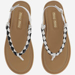 Sandali Riviere in pelle 5Y408E 2CSPF0964 MIU MIU 