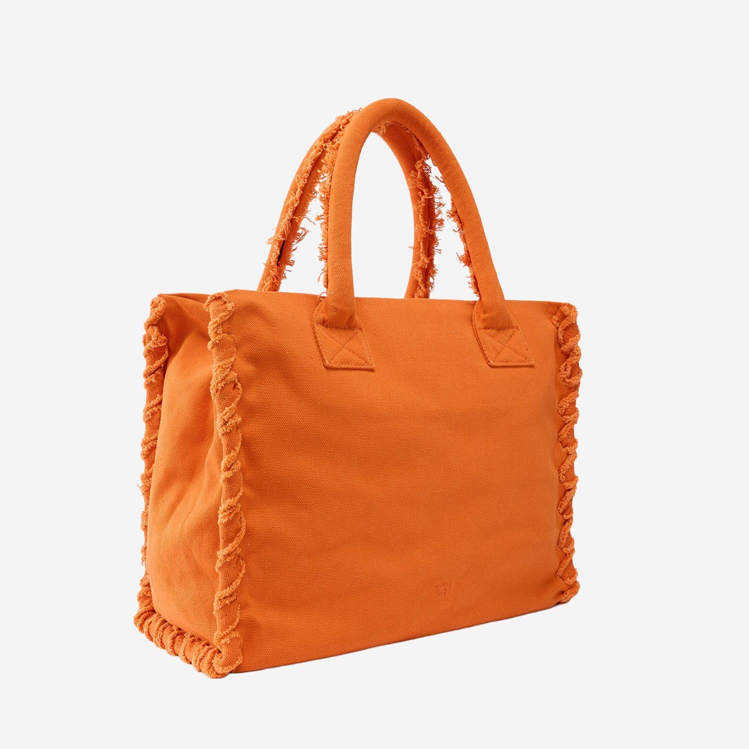 BORSA SHOPPER IN COTONE CON LOGO 106673 A3A4A76 PINKO 