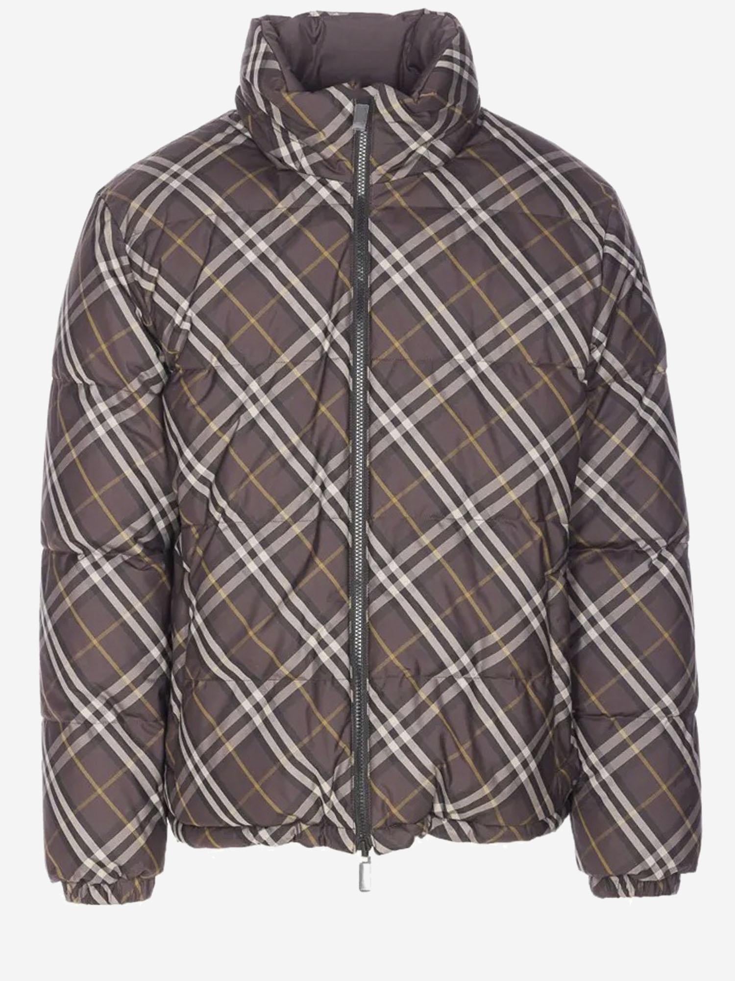 PIUMINO REVERSIBILE IN NYLON CON MOTIVO CHECK 8115565 TRUFFLE IP CHECK BURBERRY 