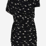MINI ABITO ARRICCIATO IN MUSSOLA DI SETA A POIS 776449 Y5I781095 SAINT LAURENT 