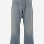 PANTALONI IN DENIM DI COTONE CON FONDO IN JACQUARD 6V3DE05GAS6 558 VALENTINO 