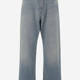 PANTALONI IN DENIM DI COTONE CON FONDO IN JACQUARD 6V3DE05GAS6 558 VALENTINO 