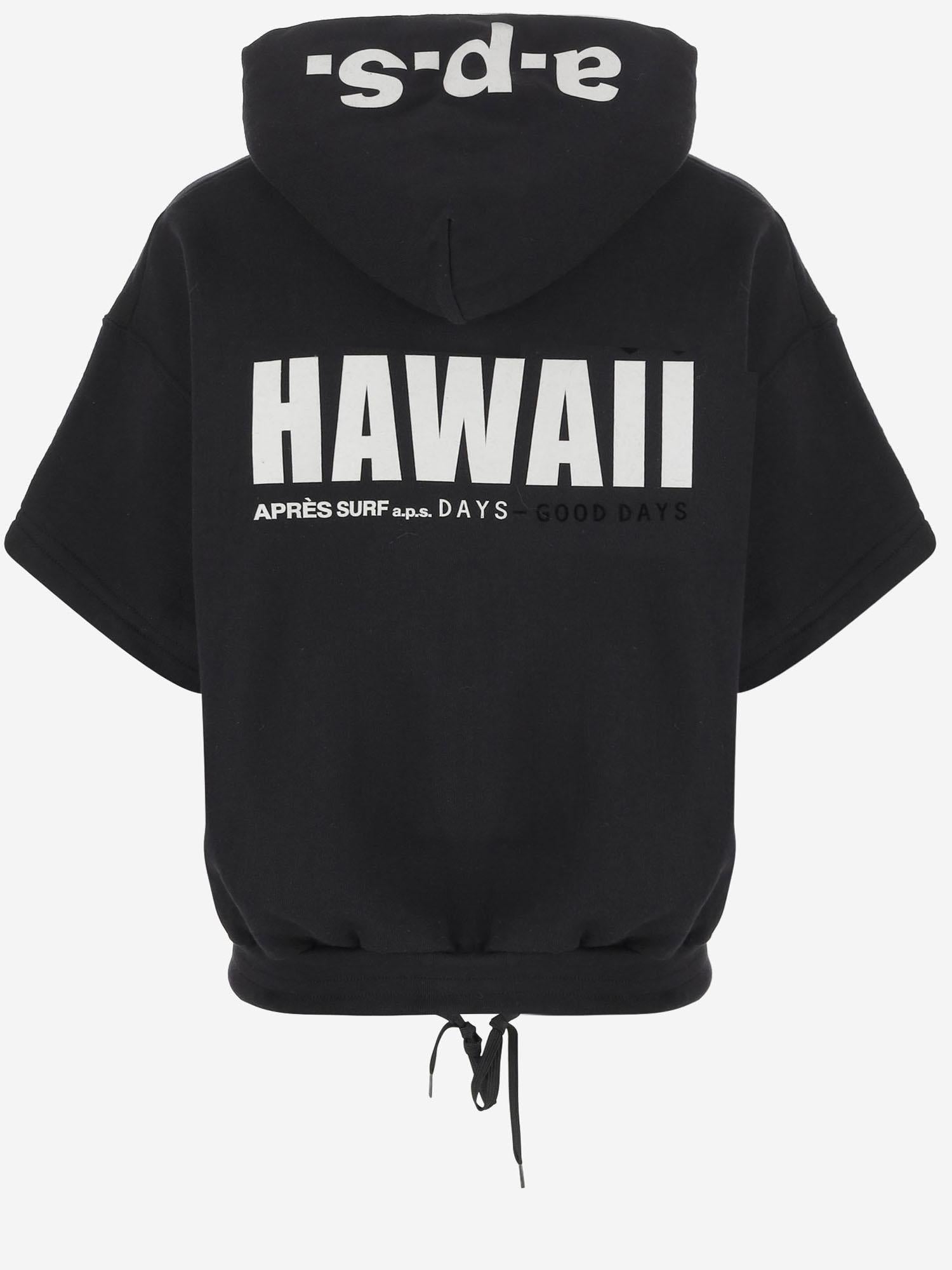 FELPA IN MISTO COTONE CON LOGO LINDA BLACK APRES SURF 