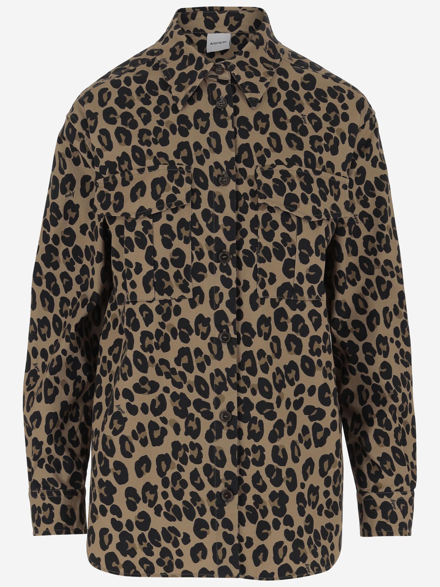 CAMICIA IN COTONE STRETCH LEOPARDATA 5489L110 60226 ASPESI 