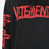 FELPA IN COTONE CON LOGO UE54HD600B BLACK VETEMENTS 