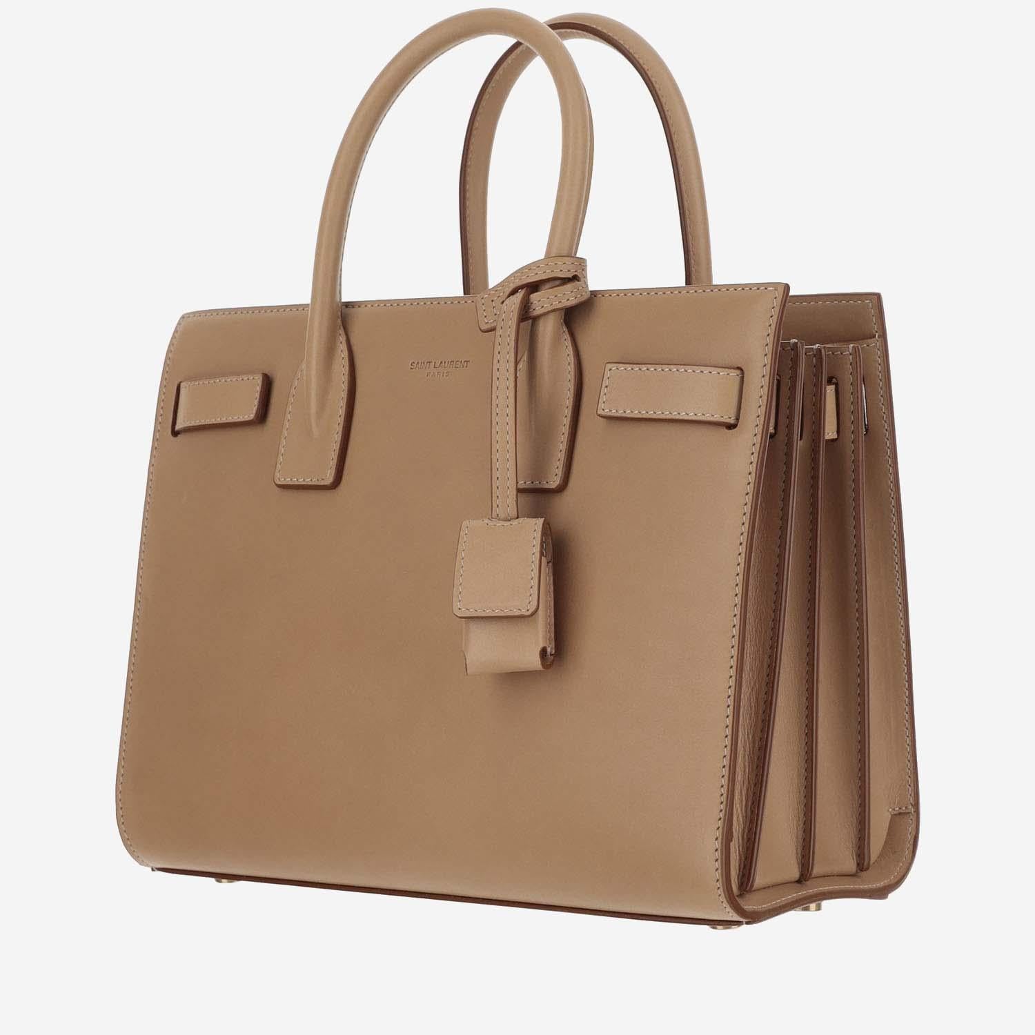 BORSA A MANO IN PELLE CON LOGO 421859 AACQ32725 SAINT LAURENT 