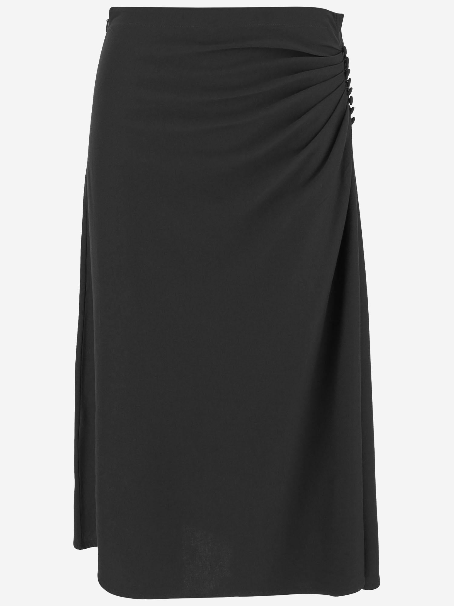 GONNA HEVIRA IN COTONE CON DRAPPEGGIO LATERALE 011116 2603900 DRIES VAN NOTEN 