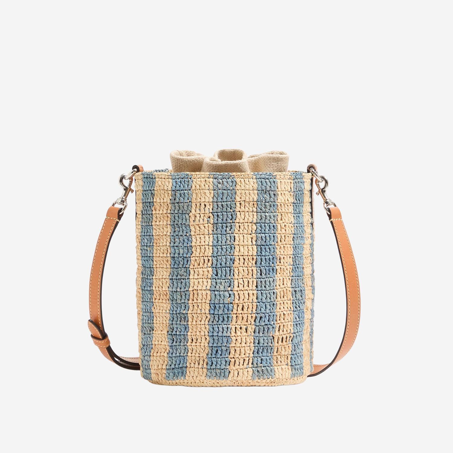 BORSA PICCOLA A SECCHIELLO IN RAFIA A RIGHE 8W2B0T03 IXUC8G VALENTINO GARAVANI 