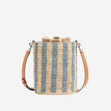 BORSA PICCOLA A SECCHIELLO IN RAFIA A RIGHE 8W2B0T03 IXUC8G VALENTINO GARAVANI 