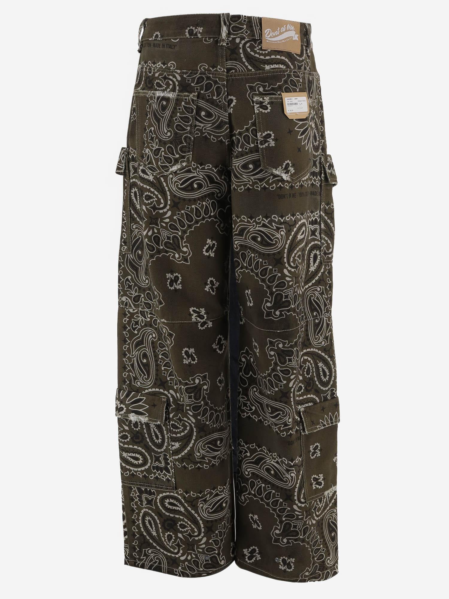JEANS IN COTONE CON MOTIVO BANDANA DAM26B01 ARMY DONT @ ME 