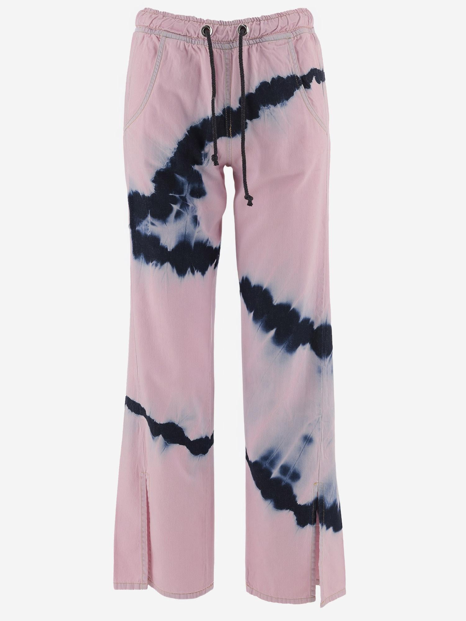 JEANS IN COTONE CON MOTIVO TIE-DYE DAM26TU2 PINK DONT @ ME 