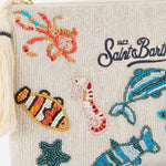 POCHETTE IN COTONE CON MOTIVI MARINI IN PERLINE POU0002 00877L MC2 SAINT BARTH 