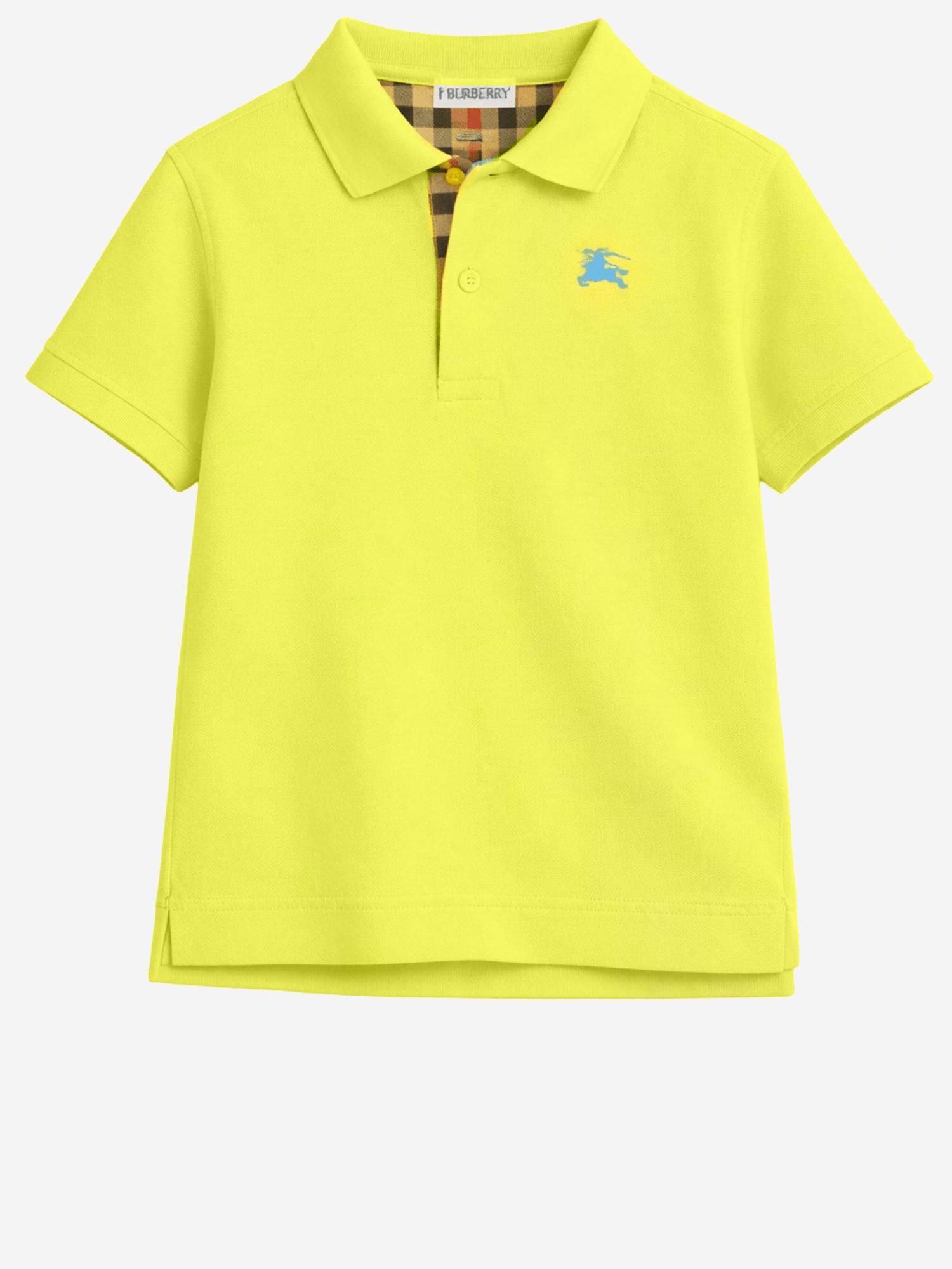 POLO IN COTONE CON LOGO 8117970 VIVIDLIME BURBERRY KIDS 