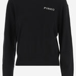 MAGLIONE IN LANA E CASHMERE CON LOGO 105561 A2SIZZ2 PINKO 