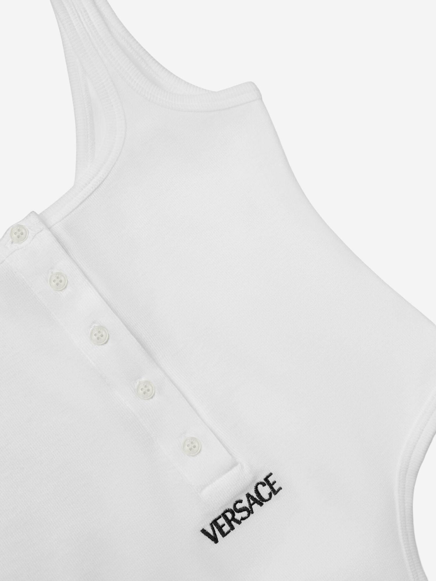 BODY IN COTONE STRETCH CON LOGO 1019688 1A095511W010 VERSACE 