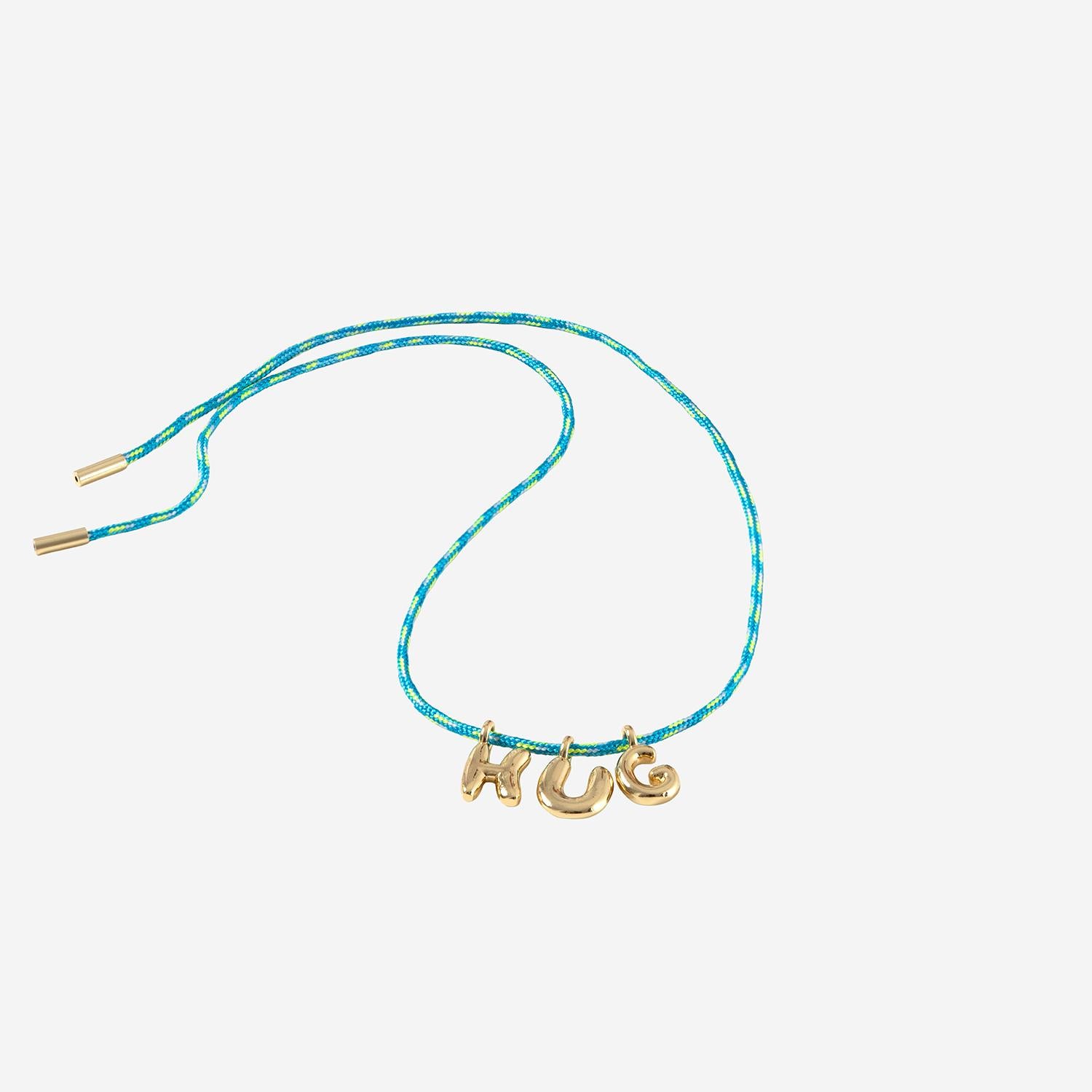 COLLANA IN TESSUTO E METALLO BUBBLELETTERSGOLDPLATED HUG SORBET ISLAND 