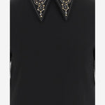 Abito in lana con collo decorato 1022108 1A127891B000 VERSACE 