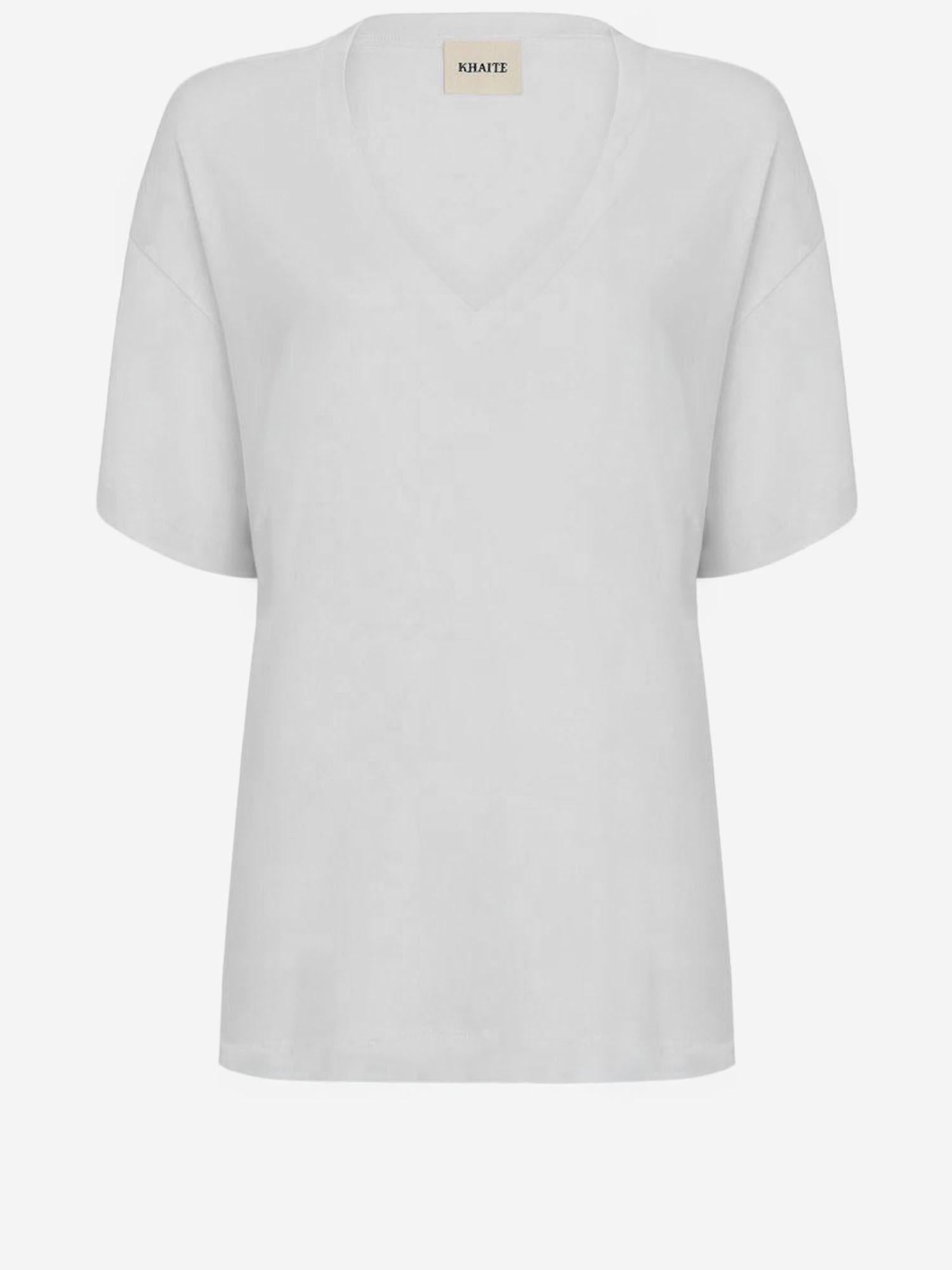 T-SHIRT LINDA IN COTONE E CASHMERE 181251015 100 KHAITE 