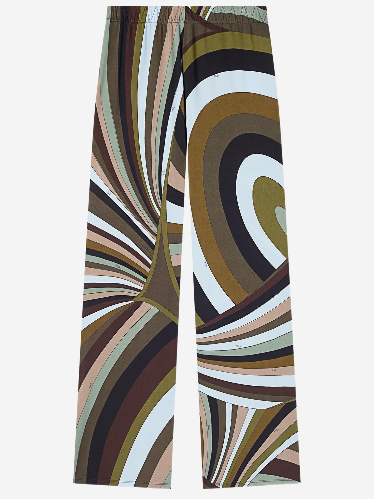 Pantaloni in viscosa stretch con stampa Iride 6HJT306H757 008 EMILIO PUCCI 