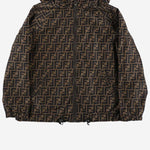 GIACCA REVERSIBILE CON CAPPUCCIO E MOTIVO FF JUA092 AEYCF0QA1 FENDI KIDS 