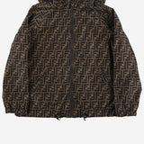 GIACCA REVERSIBILE CON CAPPUCCIO E MOTIVO FF JUA092 AEYCF0QA1 FENDI KIDS 