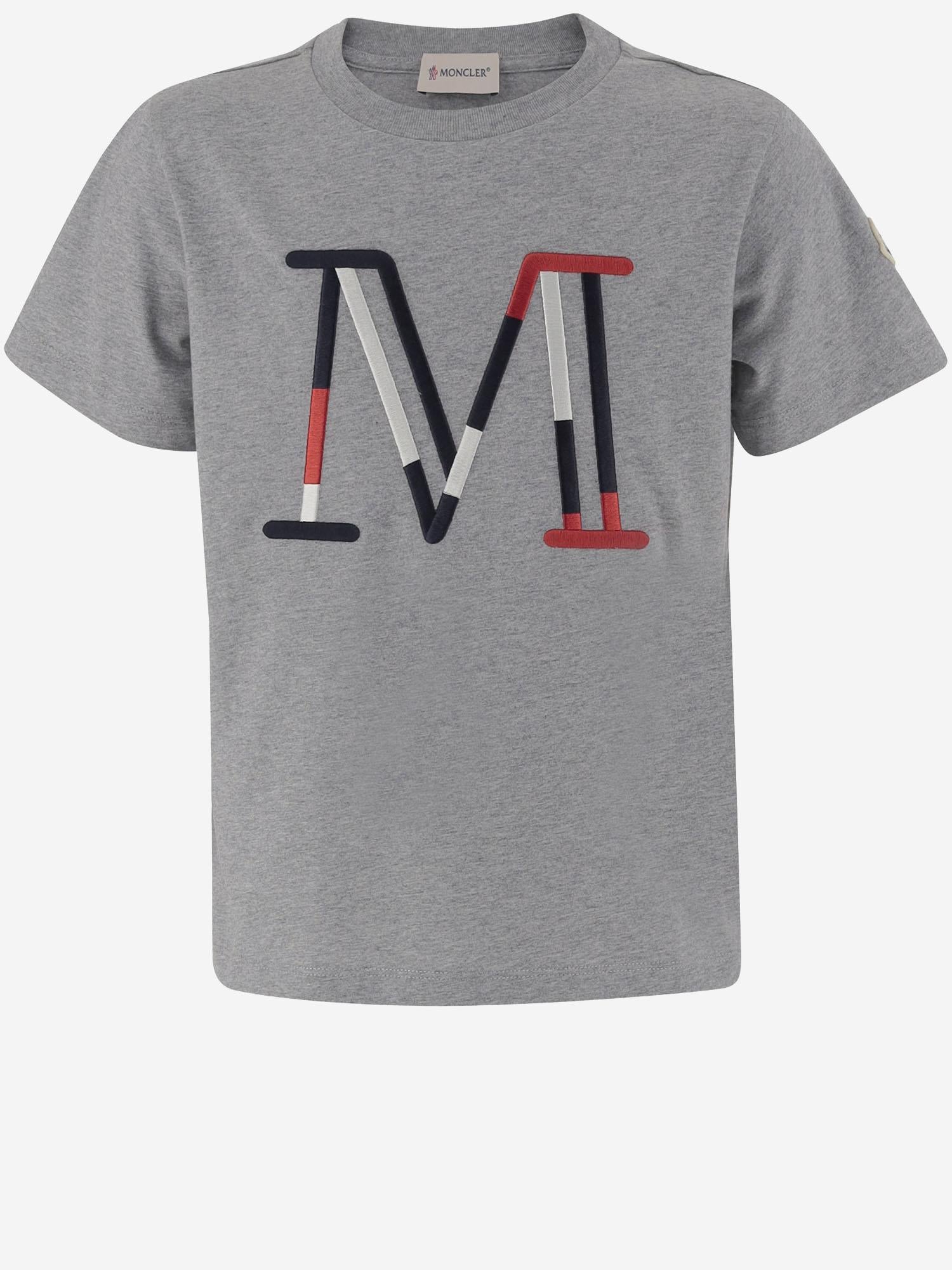 T-SHIRT IN COTONE CON LOGO 8C0000589AFV 980 MONCLER ENFANTS 