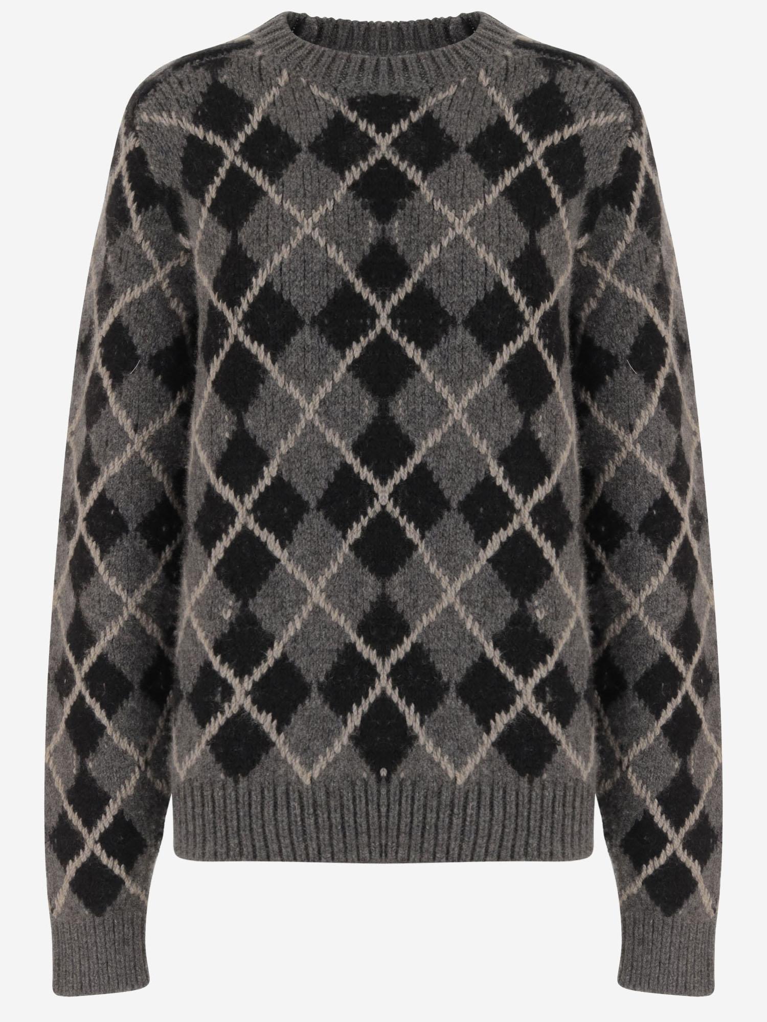 MAGLIONE IN CASHMERE CON MOTVIO GEOMETRICO 18072645 490 KHAITE 