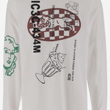 T-SHIRT A MANICHE LUNGHE IN COTONE CON LOGO IC25355 WHITE ICECREAM 