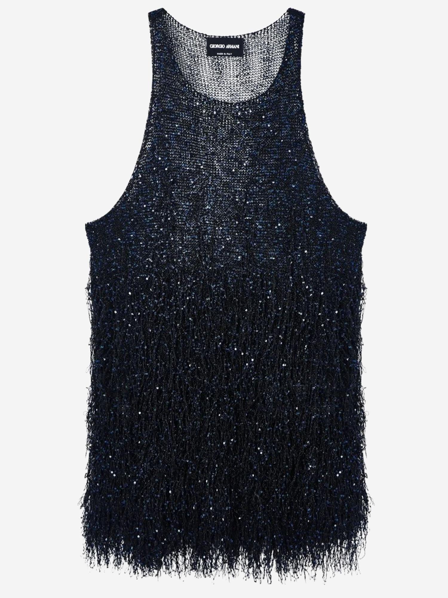 TOP IN JERSEY LUREX CON FRANGE GW003312 AF25439FB055 GIORGIO ARMANI 