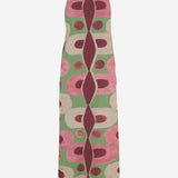 Abito lungo con  stampa geometrica in lino NOEMI PINKGREENBROWN PHILIPPA 1970 