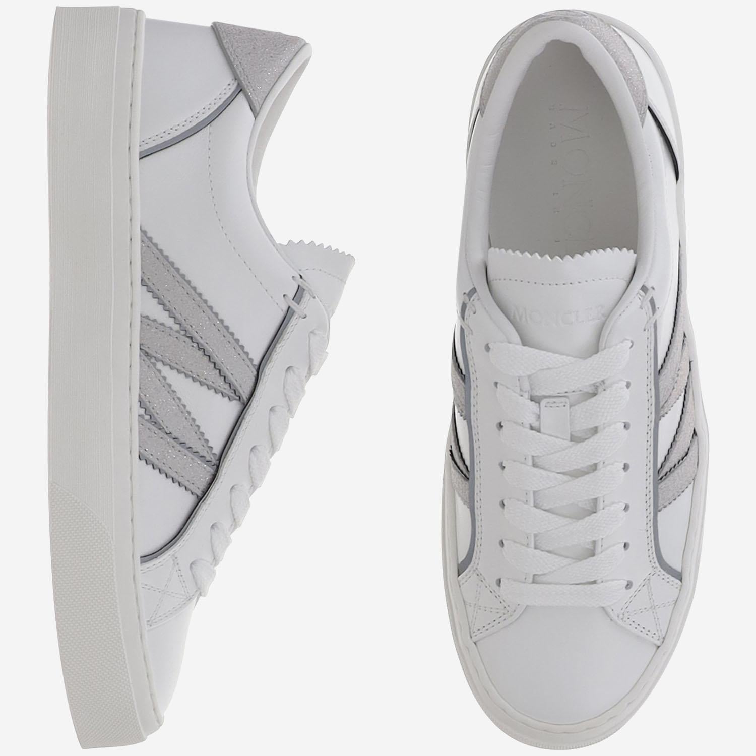 Sneakers Monaco2 in pelle e glitter 4M00070 M7232001 MONCLER 