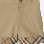 PANTALONI CORTI IN COTONE CON MOTIVO CHECK 8117173 SAND BURBERRY KIDS 