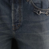 Jeans in denim di cotone con dettaglio morsetto 860844 XDDF04011 GUCCI 