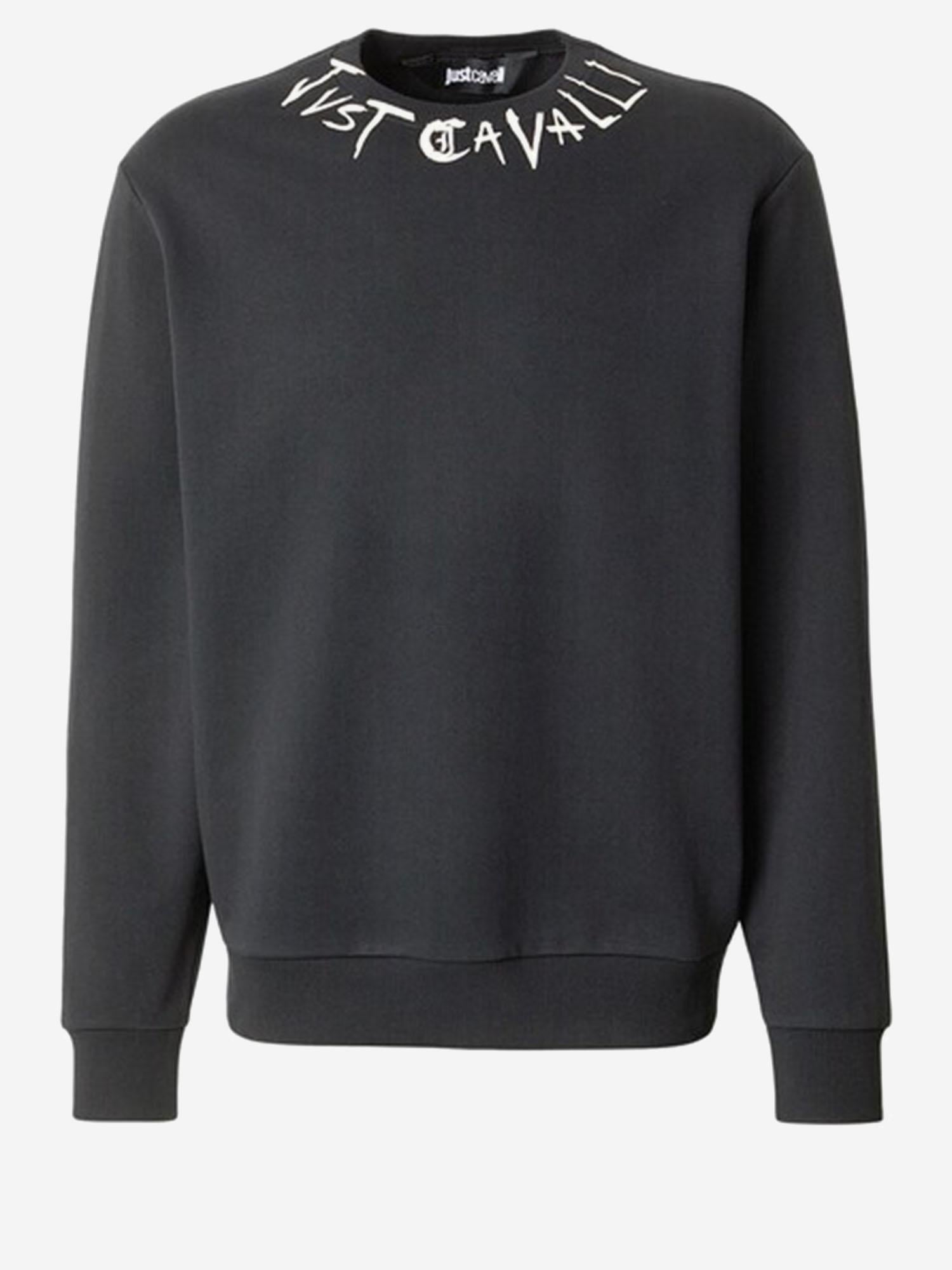 FELPA IN COTONE CON LOGO SUL COLLO 80OAIE21 CF100899 JUST CAVALLI 