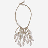 COLLANA in suede CON  perle VSINGLE CREAM MELA 