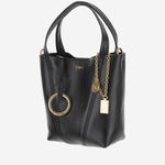 TOTE BAG PICCOLA CHLOÉ SPIN IN PELLE GRANATA CH25SS812N84 001 CHLOE 