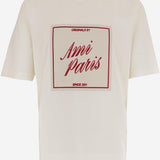 T-SHIRT IN COTONE CON STAMPA AMI PARIS HERITAGE UTS385726 136 AMI 