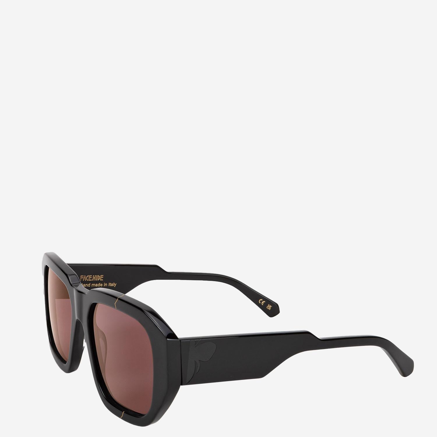 OCCHIALI DA SOLE BROKEN COSMO CON LOGO BROKENCOSMO BORDEAUX FACE HIDE 